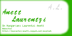 anett laurentzi business card